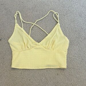 SHEIN Yellow Fitted Crop Camisole